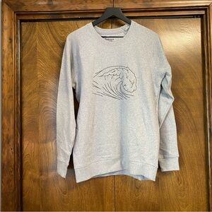NWT Embrace by Dedicated Men’s S Ocean Wave Gray Crew Neck Sweatshirt Recycled